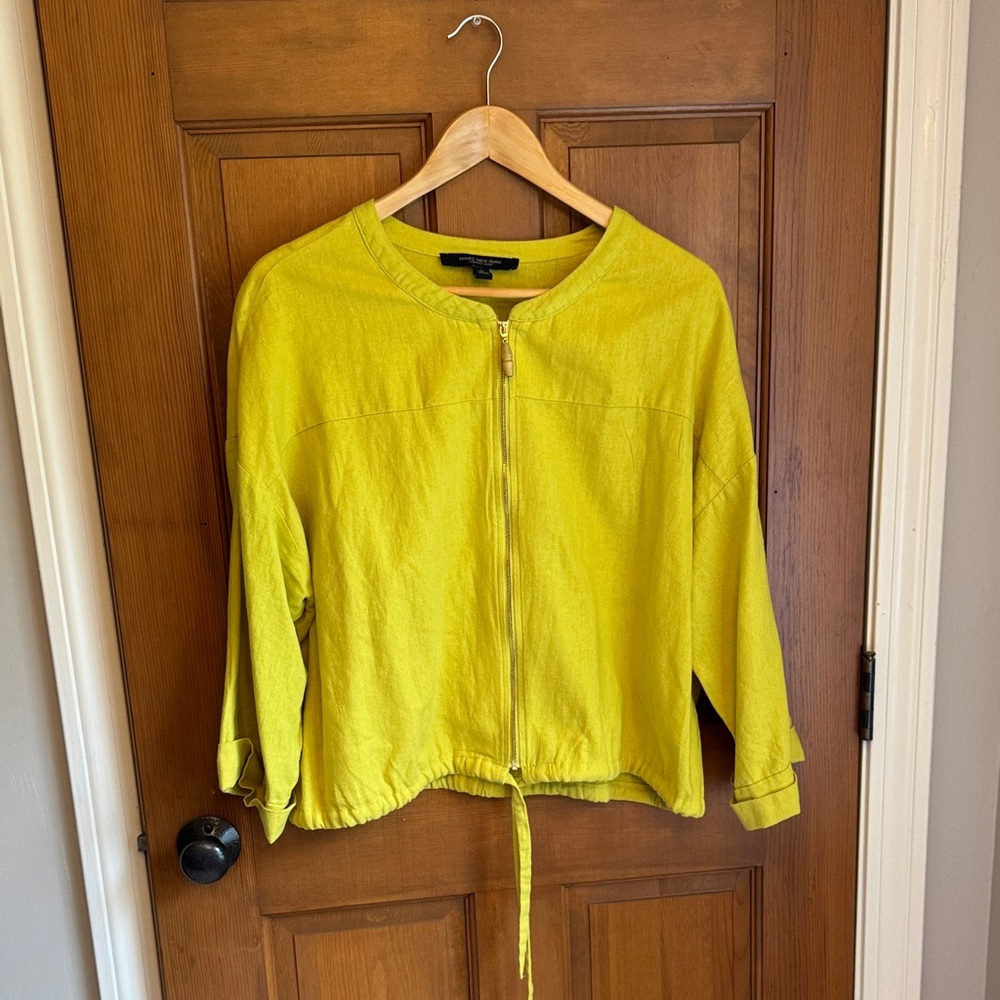 Marc New York Vibrant Green Linen Blend Jacket